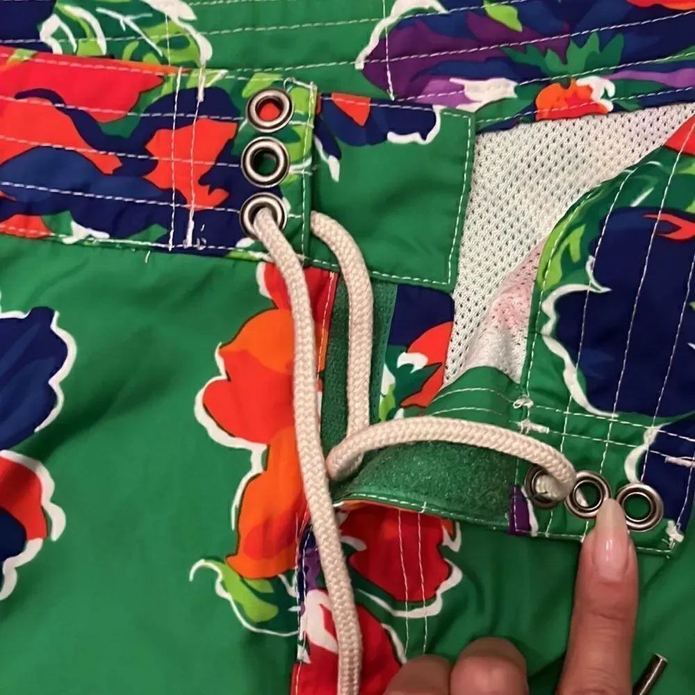 Polo by Ralph Lauren Men's Hawaiian Board Shorts-  Swim Trunks Tropical Green